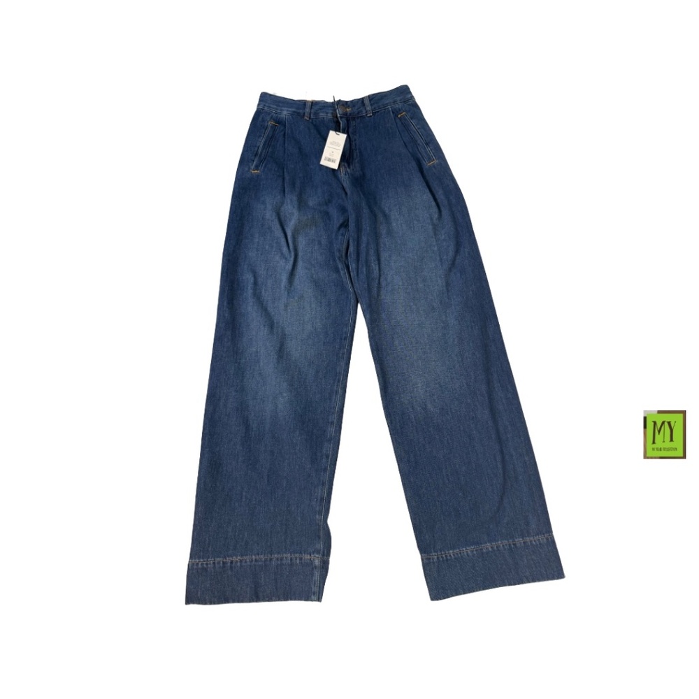 NWT ME+EM Clever Jean Lightweight Wide Leg Cropped Denim Size 26